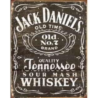 Poster Discount Jack Daniels Whiskey Tin Metal Sign Woodcut Logo 
