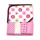 Baby Gear BabyGear Pink Flower Polka Dot Hooded Towel Washcloths 5 PC 
