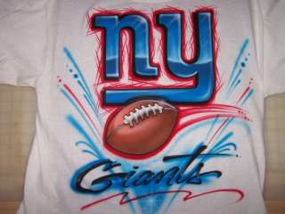 Airbrushed NY Giants Football T Shirt Airbrush Any Team Logo Superbowl 