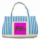   Striped Blue Tote Bag of Diva (Drag Queen, Doll, Cher, Princess