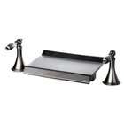   Waterfall Nickel Brushed Two Handles Widespread Bathroom Sink Faucet