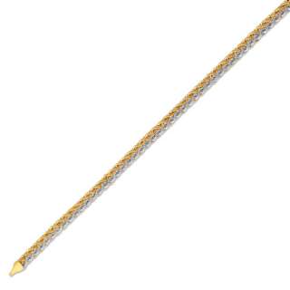 Strand Square Rope Bracelet 14K Yellow White Gold 4mm  
