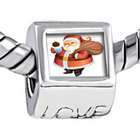   Santa Carrying Gifts Engraved Love Beads Fits Pandora Charm Bracelet