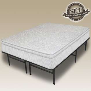   Euro Box Top Spring Mattress and Bed Frame Set Twin 