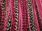 10 Pink Grizzly Feather Hair Extensions Real Whiting