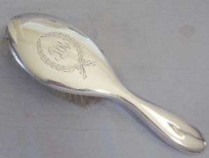   STERLING SILVER PATRICIA ENGRAVED HAIR BRUSH MONO MR 1928  