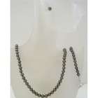   Pearl Swarovski Dark Brown Pearls 6mm Necklace Earrings & Bracelet Set