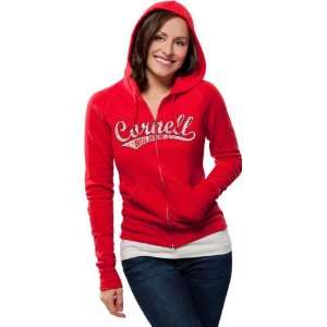  Cornell Big Red Womens Distressed Tail Sweep Full Zip 
