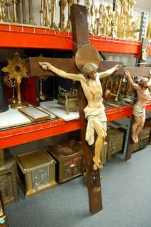 Nice older 82 tall Sanctuary Crucifix + chalice co.  