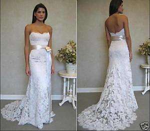 Alencon Lace Beads Bridal Wedding Dress Gown NWT HBZ065  