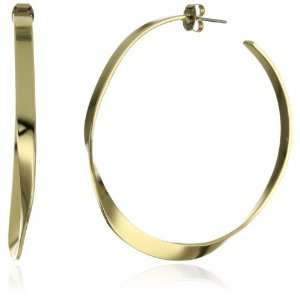  Jules Smith Surf 14k Gold Plated Hoop Earrings Jewelry