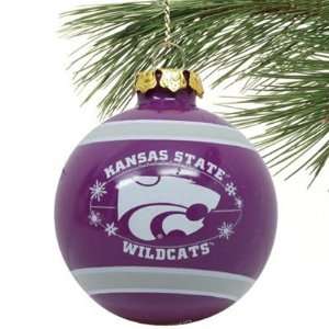  Kansas State Wildcats 2011 Snowflake Glass Ball Ornament 