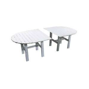    84 x 44 White Outdoor Patio Oval Dining Table