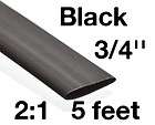 Heat Shrink Tube Black   3/4   5 feet   21 shrink ratio