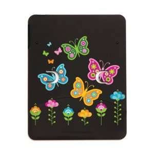  iPad 5 in 1 Case Matte Black Retro Butterflies Everything 