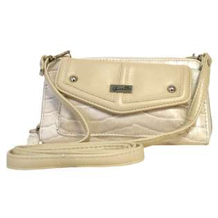 Buxton Bone Beige Buxton Croco Remix String Cross Body Wallet (HB01645 