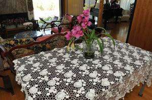 Lims Vintage Grapes Leaves Hand Crochet Tablecloth Trim  