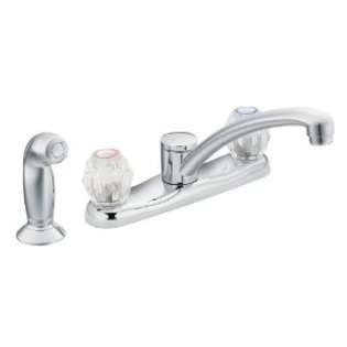   Deck Mount Kitchen Sink Faucet Chrome With Sidespray 