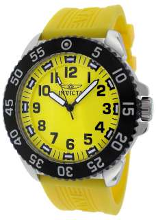 Invicta Yellow Dial Rubber Mens Watch 11407  