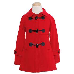 Shyla Coats Girls Size 12 Red Toggle Wool Winter Pea Coat 