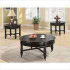 Wildon Home Cronin Classic Round Coffee Table Set in Black (2 Pieces)