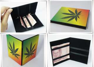 Rasta Cannabis Leaf Money Bag Fold For Banknote Purse Magic Wallets 