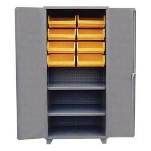 14 Gauge All Welded Plastic Bin & Shelf Cabinet Two Shelves , 8 Bins 