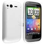 eForCity TPU Rubber Skin Case for HTC Desire S, White Jelly