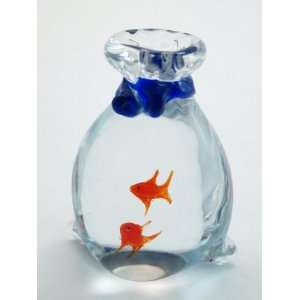  Murano Design Glass Fish in the Bag art Paperweight PW 097 