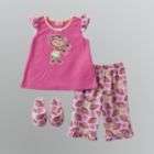 Little Dreams Toddler Girls Pajama Set with Slippers   Monkey