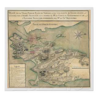 Newport, Rhode Island Revolutionary Map 1780 12x11rep  