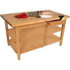 John Boos 60 Classic Country 2 Shelf Work Table, Natural Maple