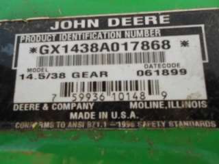   See similar item to  John Deere Lawn Tractor 38 Deck Return to top