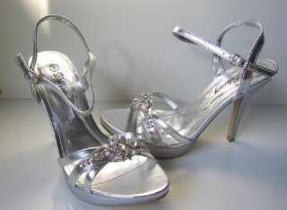 Silver High Heels Strappy Slingback Sandals/Party Shoes  