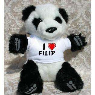 Plush Stuffed Panda Puppet with I Love Filip T Shirt  SHOPZEUS Toys 