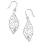 silver sterling silver french wire earrings with 5 leaf design the 