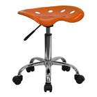 Flash Furniture Vibrant Orange Tractor Seat and Chrome Stool by Flash 