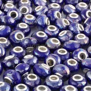 Murano Ceramic Porcelain Big Hole Charm Beads Findings Fit European EP 