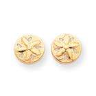 diamond cut sand dollar earrings 1 1 grams in 14k yellow gold 