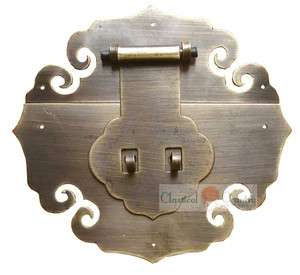   Furniture Brass Hardware Chest Lid Copper Handle Box Locking Lathes