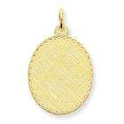   Plain .035 Gauge Engraveable Oval Disc Charm in 14k Yellow Gold