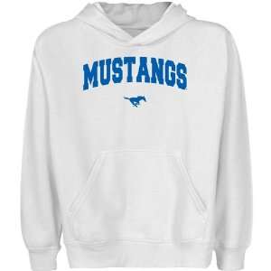  SMU Mustangs Youth White Logo Arch Pullover Hoody Sports 