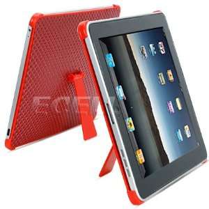  Ecell   RED DIAMOND EMBOSS BACK CASE & STAND FOR APPLE 