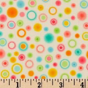  4345 Wide Frosted Fondant Circles n Dots Ivory Fabric 