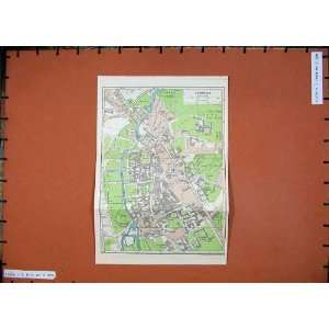  1965 Map England Street Plan Cambridge Ely Cathedral