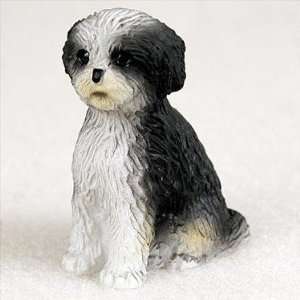  Shih Tzu, Black/White, Sport Cut Tiny Ones Dog Figurines 