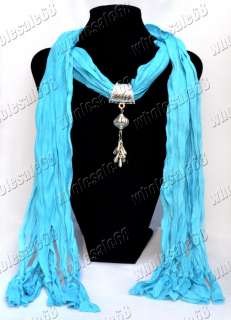 mix 6colors womens silver P fashion pendant cotton long necklace 6ps 