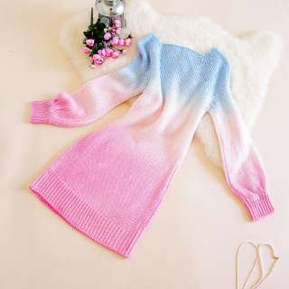 New Magazine Design Gradient Colors Knit Sweater Top Outerwear 2 