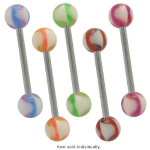  Swirl Duo Color Tongue Ring   36625 Jewelry