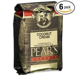 Pears Gourmet 100% Arabica Coconut Cream Coffee, Whole Bean, 8 Ounce 